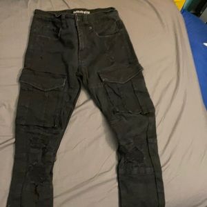 Smuggler's Moon Black Cargo Jeans